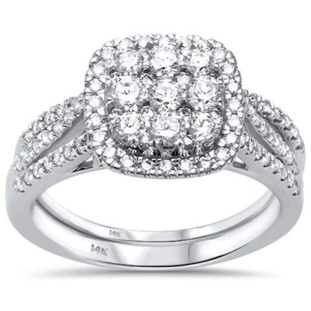 diamond bridal wedding set, 14 k